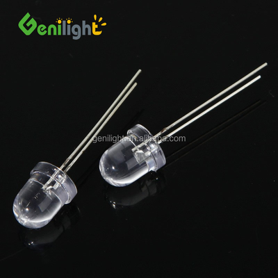 5 mm diodo rotondo Genilight 8 mm F8 LED Componenti elettronici trasparenti standard