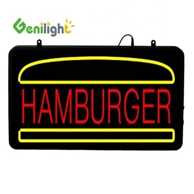 Certificato di potenza ABS Open-Mold BURGERS KEBABS LED Sign per dimensioni e colori personalizzati