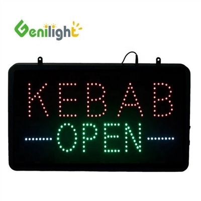 Certificato di potenza ABS Open-Mold BURGERS KEBABS LED Sign per dimensioni e colori personalizzati