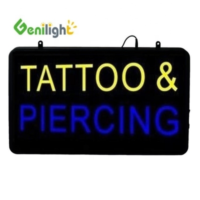 LED Tattoo Piercing Neon Open Sign con forma rettangolare e materiale in resina epossidica
