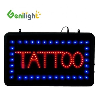 LED Tattoo Piercing Neon Open Sign con forma rettangolare e materiale in resina epossidica