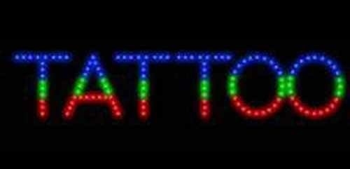 LED Tattoo Piercing Neon Open Sign con forma rettangolare e materiale in resina epossidica