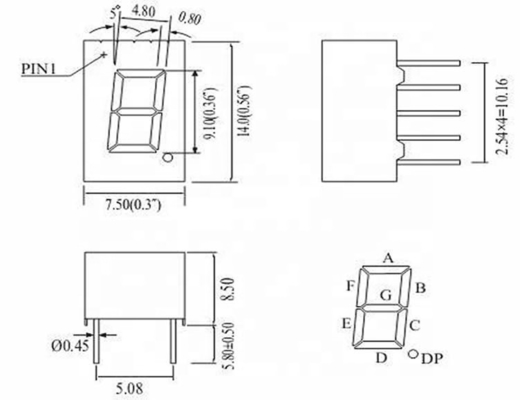 GLT-1132A(B)HR 0,32&quot; Display a LED a una singola cifra per una visualizzazione digitale coerente dei numeri