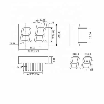 GLT-1132A(B)HR 0,32&quot; Display a LED a una singola cifra per una visualizzazione digitale coerente dei numeri