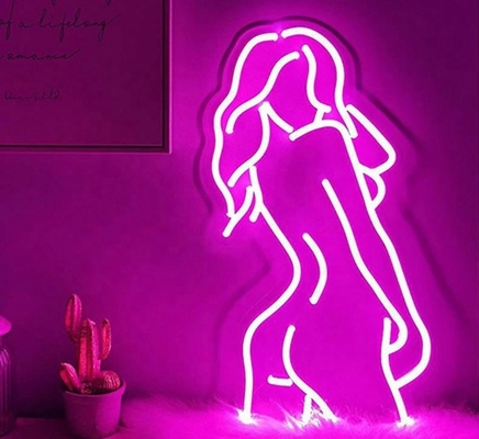 Decorazione da parete segno di neon rosa lady con supporto acrilico personalizzato 50000 ore durata