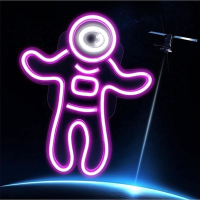 Consumo di energia 1 Astronauta Proiettore di luce al neon Segnali spaziali a LED per la decorazione della parete della camera da letto