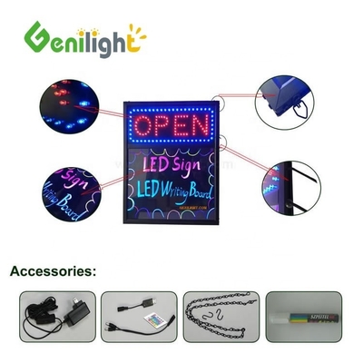 Indicatore aperto a LED rettangolare Indicatori luminosi a neon per vetrina di negozio Indicatore a LED Tavola da scrivere a LED Personalizzata Duratura