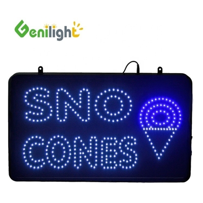 Segno LED SNO CONES personalizzato per la decorazione dei negozi al dettaglio Dimensione dello schermo 22 * 13 pollici