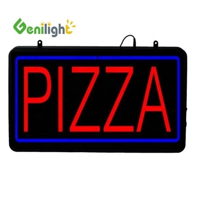 ABS open-mold Rectangle Custom Pizza Light Acrylic Open Sign Neon Led con chian appeso