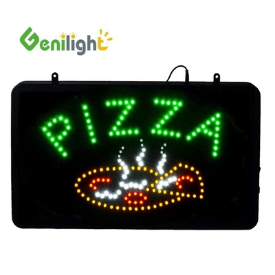 ABS open-mold Rectangle Custom Pizza Light Acrylic Open Sign Neon Led con chian appeso