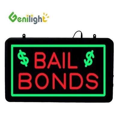 Genilight 56*33 cm rettangolo LED BAIL BONDS Neon Sign Animation Materiale resina epossidica