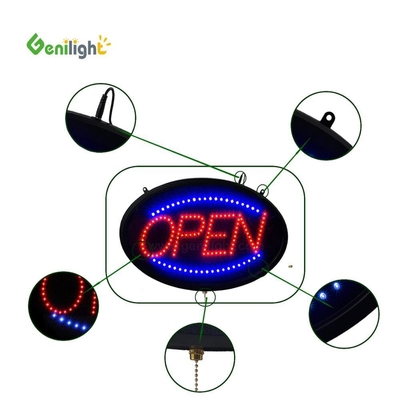 ODM Custom Oval Led OPEN Light Neon Sign con alta risoluzione