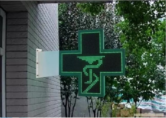Configurazione dei pixel 1G Dimensioni personalizzate In colori pieni Farmacia LED Cross Sign con RGB