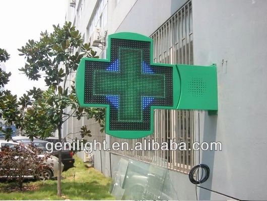 Configurazione dei pixel 1G Dimensioni personalizzate In colori pieni Farmacia LED Cross Sign con RGB
