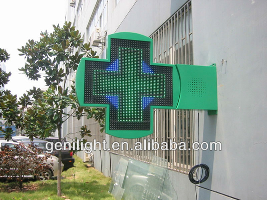 Segnale verde a due lati commerciale della farmacia a LED animato