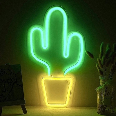 Segno a neon a LED alimentato da USB per la decorazione della camera da letto Grande forma di cactus per bambini Ragazzi adolescenti ragazze dormitorio