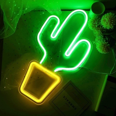 Segno a neon a LED alimentato da USB per la decorazione della camera da letto Grande forma di cactus per bambini Ragazzi adolescenti ragazze dormitorio