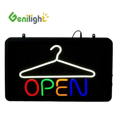 Risparmio energetico Segno aperto a LED personalizzato Genilight all'interno per la tintoria 3 modalità flash