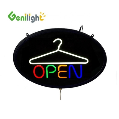 Risparmio energetico Segno aperto a LED personalizzato Genilight all'interno per la tintoria 3 modalità flash