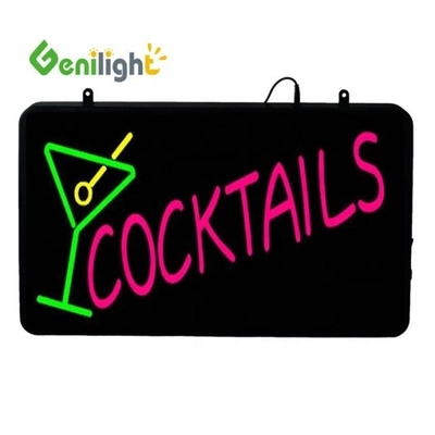 Genilight 56*33cm DC12V Neon LED COCKTAILS Segno con CUP Logo Certificato di potenza
