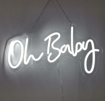 Luce al neon per bambino Sala giochi Bambino Matrimonio Lettera LED Bianca Illuminazione Segno
