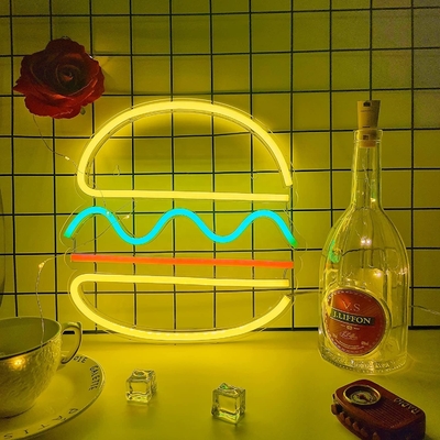 30*30cm LED Neon Light USB alimentato da hamburger Neon Sign Wall Art Consumo di energia 0