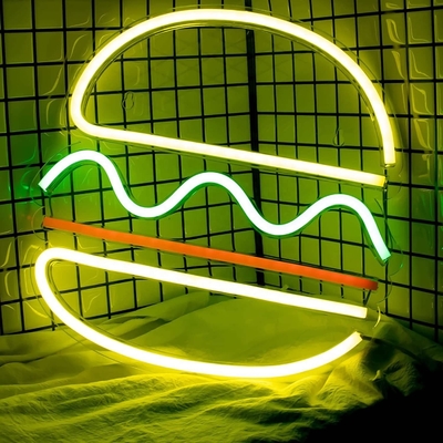 30*30cm LED Neon Light USB alimentato da hamburger Neon Sign Wall Art Consumo di energia 0