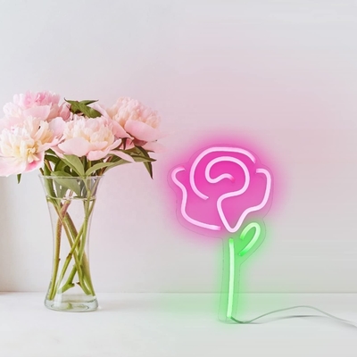 5V Voltage LED Fiore Luci Rose Neon Segno per Decorazione Parete Camera da letto Interruttore Decorazione Festa