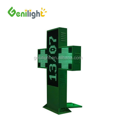 Segno verde LED per farmacia all'aperto P10 P16 P20 P25 RF WIFI 1024*1024mm Luminosità ≥6000CD