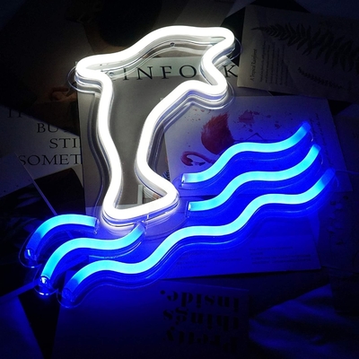5V Large Dolphin Neon Light Sign Marquee Battery USB Operated Table Led Light Decorazione murale