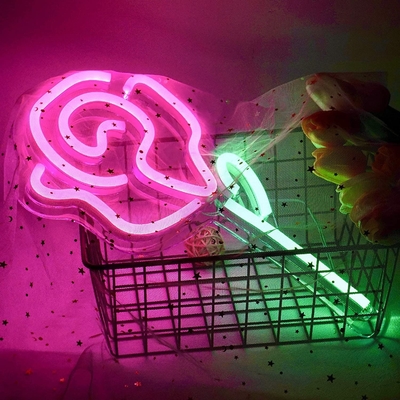 50000 ore di vita LED Neon Sign Light con rosa di fiori personalizzato