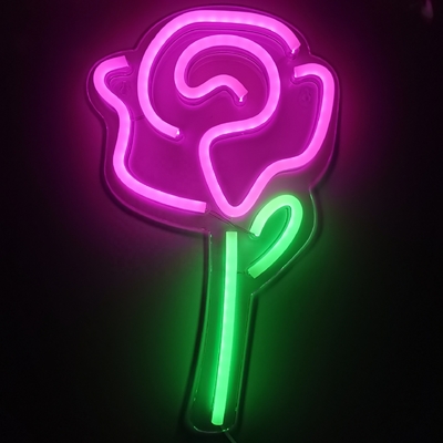 50000 ore di vita LED Neon Sign Light con rosa di fiori personalizzato