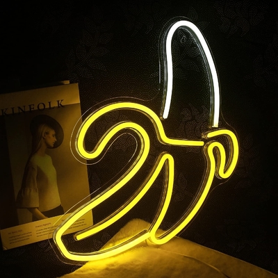 Decorazione murale a neon a LED a base di banana personalizzata per la luce notturna durata di vita 50000 ore