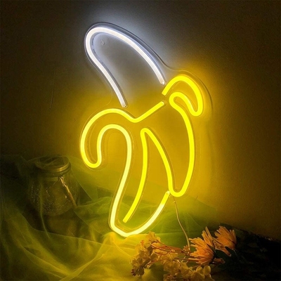 Decorazione murale a neon a LED a base di banana personalizzata per la luce notturna durata di vita 50000 ore