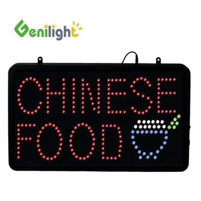 Original Genilight Chinese Food LED Open Sign per il ristorante cinese Flash Genilight