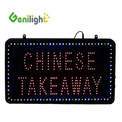 Original Genilight Chinese Food LED Open Sign per il ristorante cinese Flash Genilight