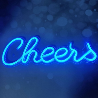 Cheers LED Light Up Sign Decorazione murale per adolescenti Preppy Decorazione della stanza Neon Sign