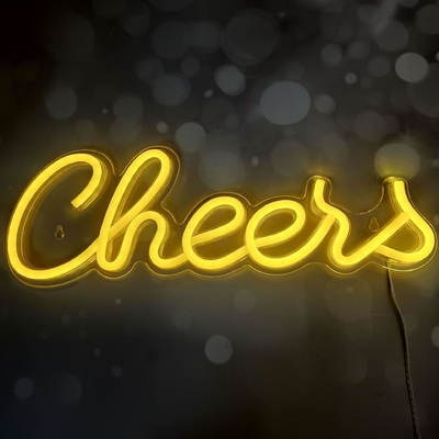 Cheers LED Light Up Sign Decorazione murale per adolescenti Preppy Decorazione della stanza Neon Sign