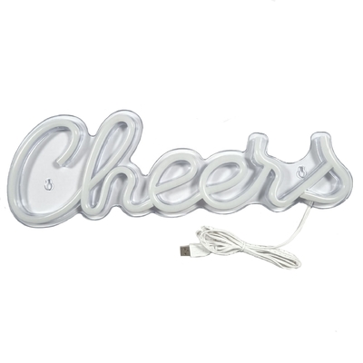 Cheers LED Light Up Sign Decorazione murale per adolescenti Preppy Decorazione della stanza Neon Sign