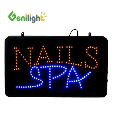Segnale aperto a LED a animazione interna ABS Open-Mold Custom per saloni/balze/spa/negozio di unghie
