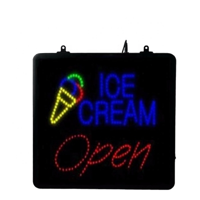 Segnale aperto LED illuminato per gelati con telaio ABS e cartellone acrilico accattivante