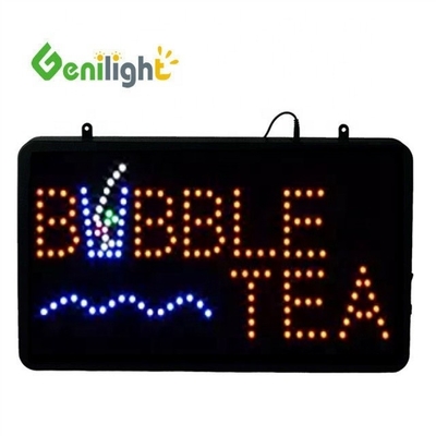 Alta luminosità Genilight Indoor 22*13inch Brillante lampeggiante BoBa Tea Light LED Neon Sign With Cup Logo