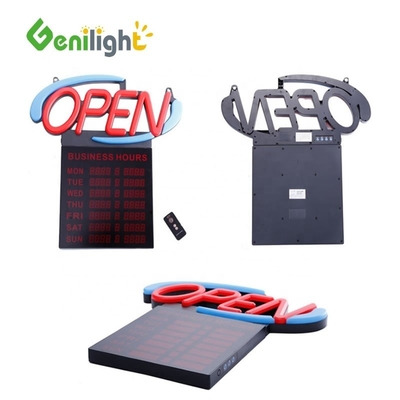 Consumo Genilight GLT-LSN6050H-001 Rosso Blu Colore Neon Segno LED Aperto Con Orari