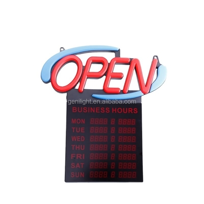 Indicatore di apertura acrilico a neon a LED con ore 12V Voltaggio di ingresso Disegno semplice e alla moda 54x52cm
