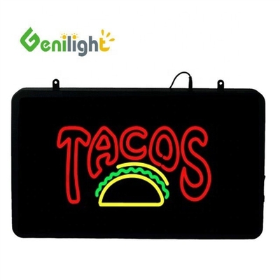 Segnale a neon a LED da 22*13 pollici per TACOS Store Luminosità Funzione a colori completi 2 Modi di cambio
