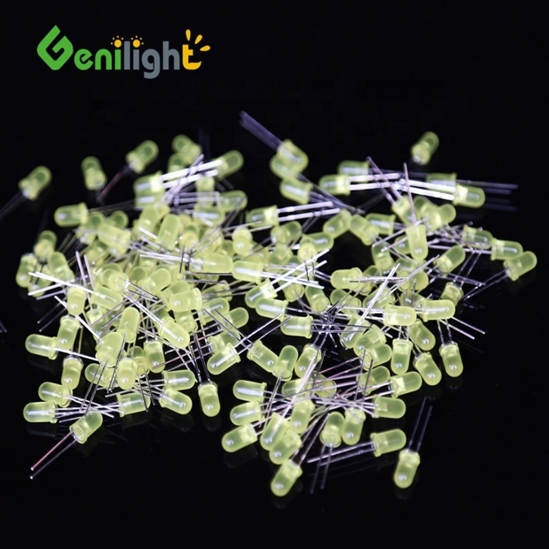 5 mm di luce da candela gialla diodo lampadina luminoso a LED con corrente inversa di 50 uA