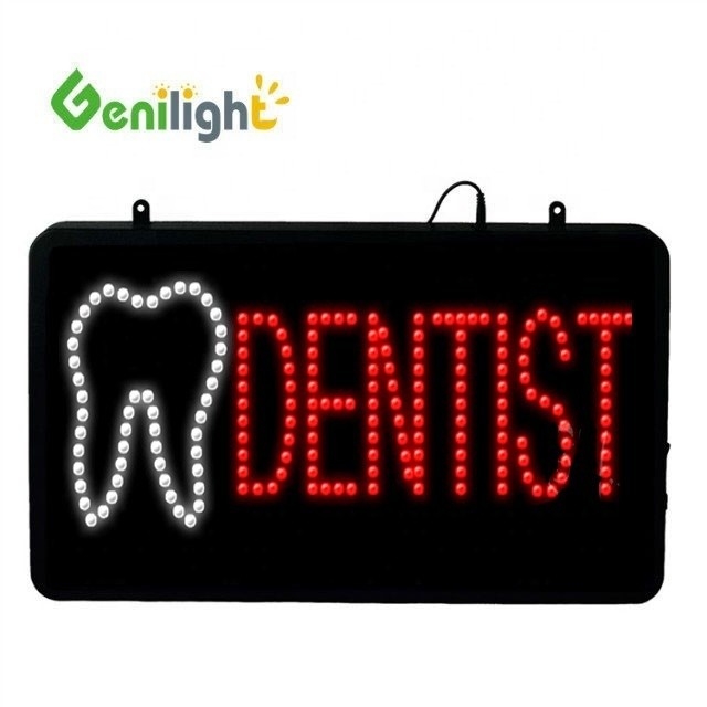 Genilight Indoor 56*33cm LED Open Sign Alta luminosità Basso Voltaggio per la pubblicità dentistica