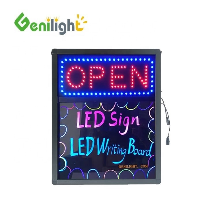 Indicatore aperto a LED rettangolare Indicatori luminosi a neon per vetrina di negozio Indicatore a LED Tavola da scrivere a LED Personalizzata Duratura