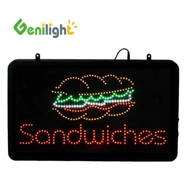 Luminosità Genilight Interior 22*13inch design DC12V led SANDWICHES segno di luce al neon aperto