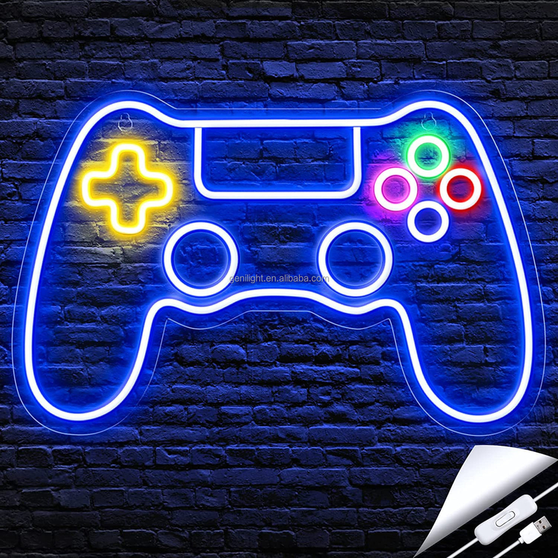 Aggiungi un po'di colore alla tua stanza di gioco con il segnale neon del controller di gioco personalizzato da 41 * 27.5 cm